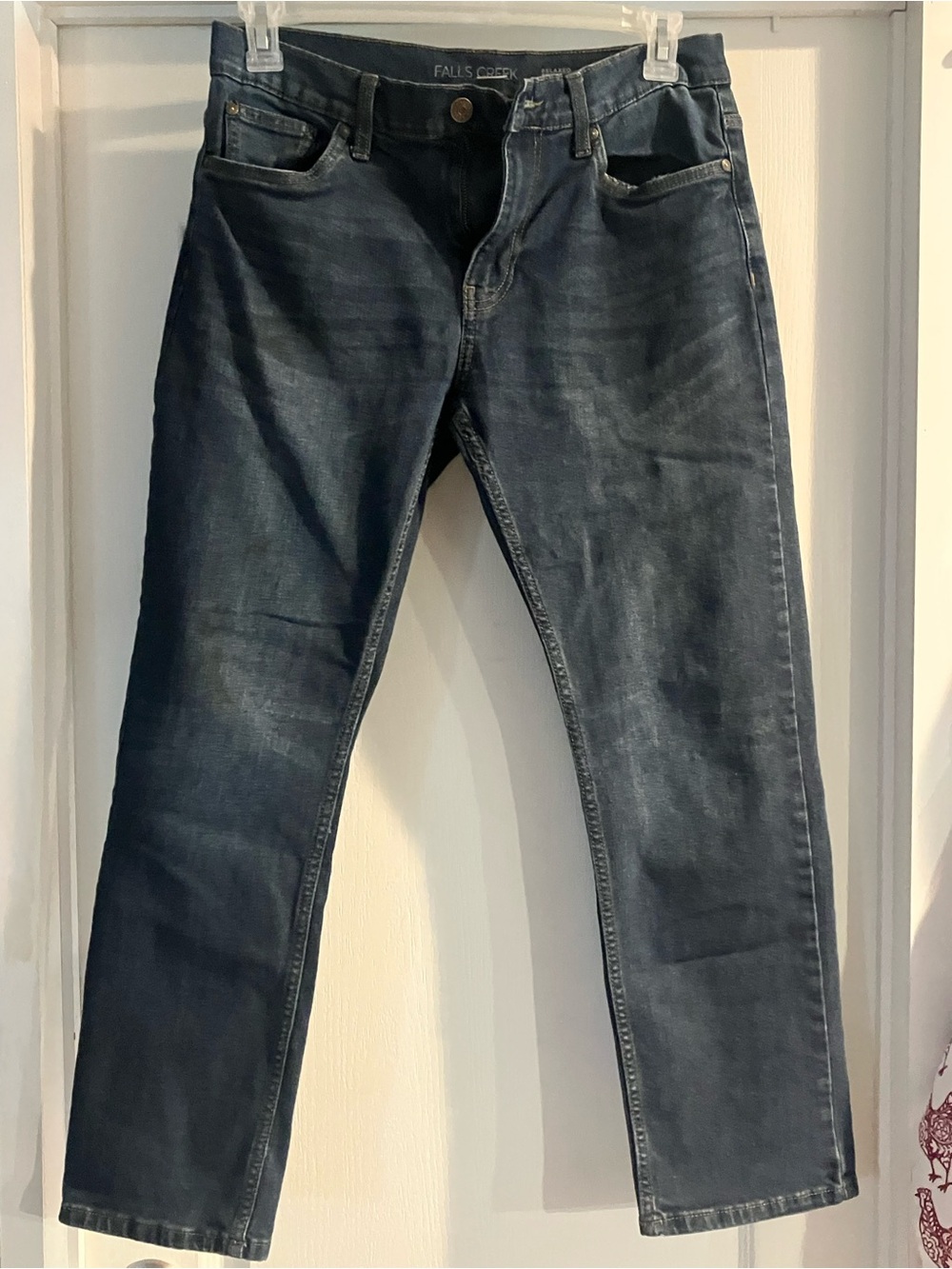 Falls Creek Men's Straight Jeans in Dark Blue Denim 32x30